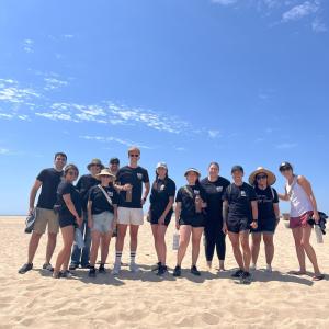 Beach cleanup group photo