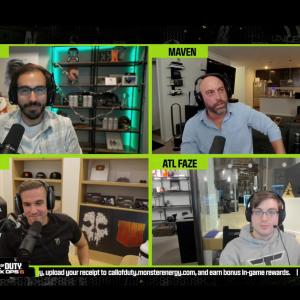 Four people in a virtual meeting room.