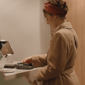 Someone using a credit card