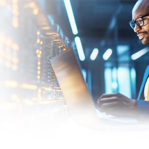 A person working on a laptop