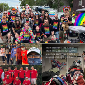 Collage of four pictures of different BRG groups at Kohler.