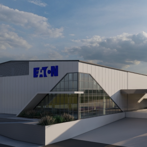 Exterior of the new Eaton biilding