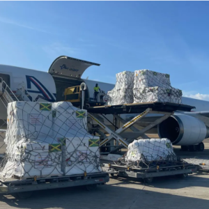 Medical aid arrives in Jamaica via charter flight on Dec. 14, 2025. (Luis David Rodriguez/Direct Relief)
