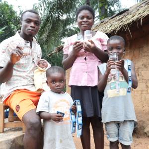 Carrine, her husband and three children, Cameroonian refugees living in Amana, a community in Obanliku, a Local Government Area of Cross River State in Nigeria.
