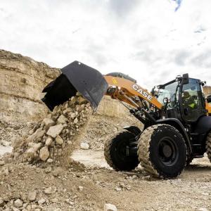 CASE Loader unloading rocks