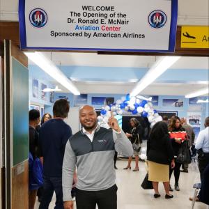 Jamie Gates at new aviation center