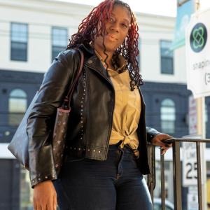 Chantel Bratcher-Coleman standing on city street