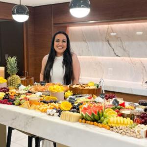 Charcuterie Vancouver founder Sadaf Rahimi with one of her charcuterie boards.