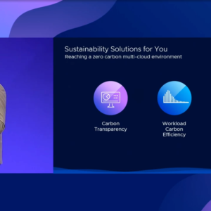VMware CTO Kit Colbert shares sustainability solutions for customers on stage