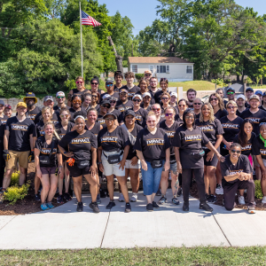 Large group of volunteers