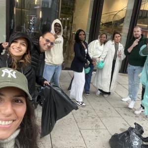 A team posed together in 'selfie'.