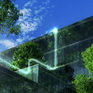 building with light shining