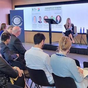 People at the Climate Week UN Global Compact talk