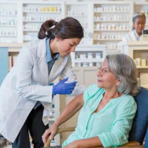 person at a vaccine clinic