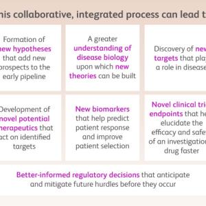info graphic: "This collaborative, integrated process can lead to: followed by seven points of progress"
