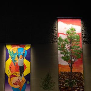 Two colorful paintings