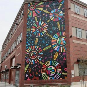 Mural on corner of building