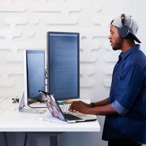person working on a computer 