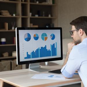 Person looking at a computer screen