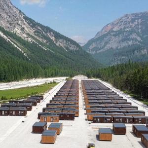 infrastructure below mountains