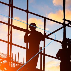 construction workers at dusk