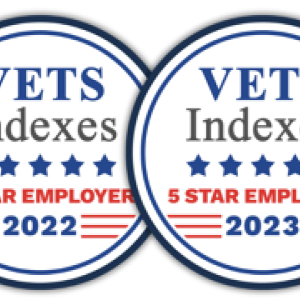 VETS Indexes award badges from 2021-2024