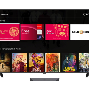 television with Lunar New Year images