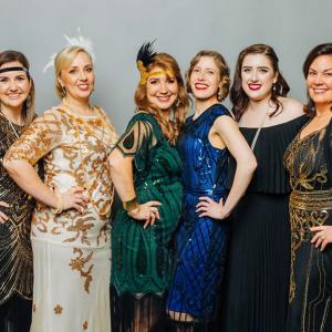 Danielle and others posed in costumes