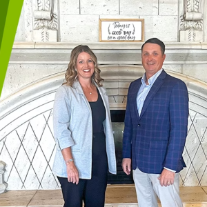 Two people standing together