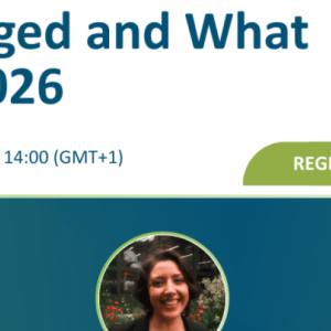 Photo showcasing the webinar title and guest speakers