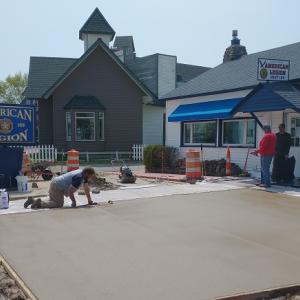 New deck being installed