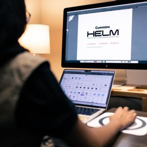 Shavonn working on her computer