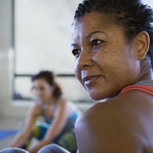 People seated for an exercise class