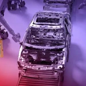 drawing of a car being worked on