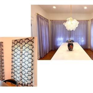 Collage of draperies hung in place