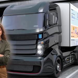 Lara in front of her truck