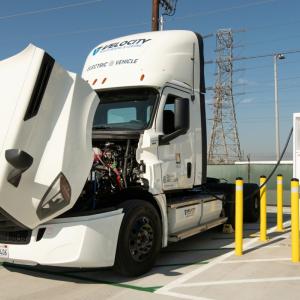 truck with front hood open