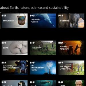 A grid of shows featured for Earth Day. "The 25 of the best documentaries about Earth, nature, science and sustainability"