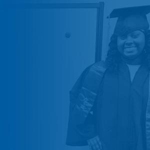 Graduate with logo for easterseals