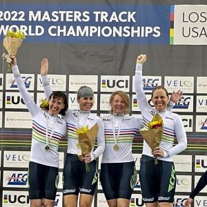 Vikki Appel and team on the winner's podium