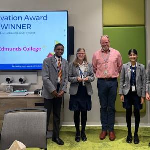 Engineering Development Trust students shown with the Innovation Award winners.