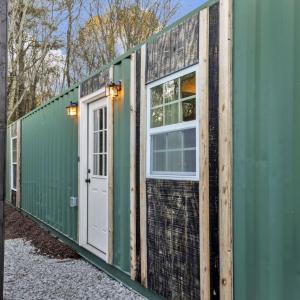 Exterior of shipping container accomodation