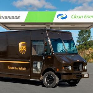 UPS truck at an Enbridge Clean Energy station