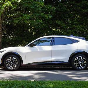 A parked white vehicle