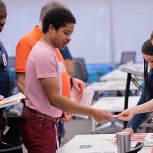 people at event table