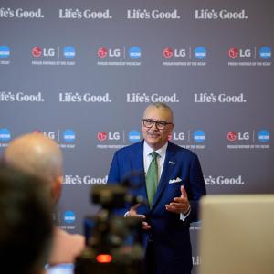 Someone talking to press