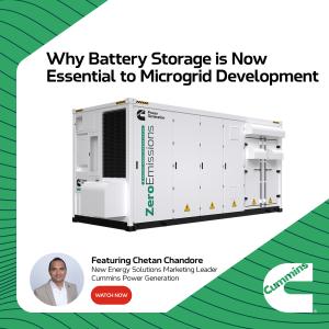poster for "Why Battery Storage is Now Essential to Microgrid Development"