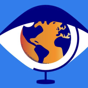 Illustration of a globe and an eye