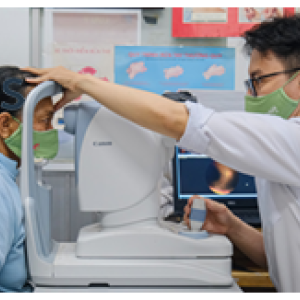 A person getting an eye exam.