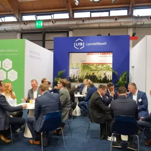 People sat at tables during an event